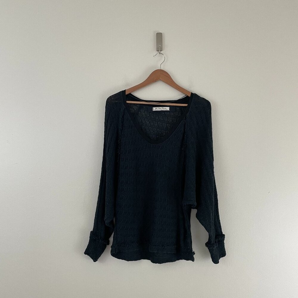 Free People We The Free Thein's Hacci Sweater in Charcoal Size XS